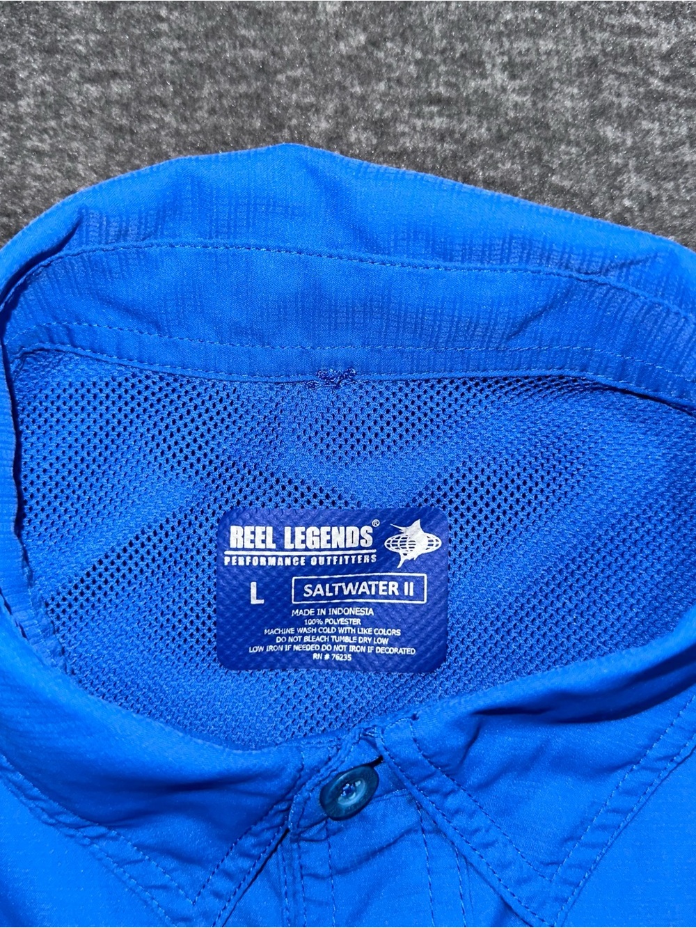 Reel Legends Saltwater II Blue Fishing Shirt Mens Large Long Sleeve Vented - Picture 5 of 7